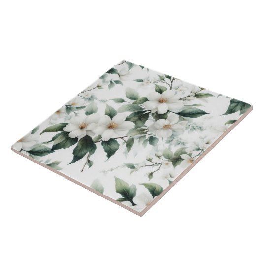 白い花 タイル (側面)