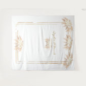 白い花 パンパスグラス フォトブース ウェディング タペストリー (正面(横))