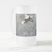 白い花 フロストグラスビールジョッキ (正面左)