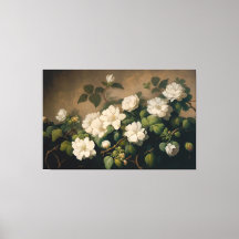 白い花，フローラアート，フローラキャンバス印刷