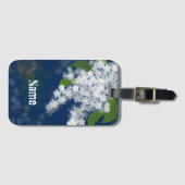 白い花，フローラ ラゲッジタグ (正面横)