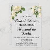 白い花 |ブライダルシャワー 招待状 (正面/裏面)