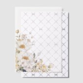 白い花 ベラム紙招待状 (オフセット (招待状))