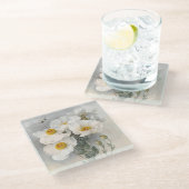 白い花 ポール・ド・ロンジュプレ 時代の花 ガラスコースター (アングル)