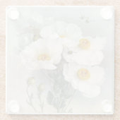 白い花 ポール・ド・ロンジュプレ 時代の花 ガラスコースター (裏面)