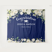 白い花 ユーカリ 卒業写真 背景 タペストリー (正面(横))