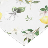 白い花，レモ地中海のンランチョンマット ミディアムテーブルランナー (コーナー)