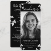 白い花　人生の祝祭 フォトカード 招待状 (正面/裏面)