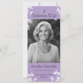 白い花　人生の祝祭 フォトカード 招待状 (正面)