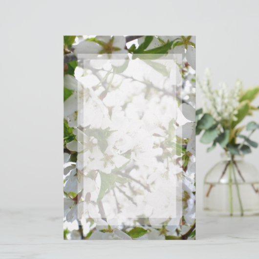 白い花 便箋 (スタンド正面)