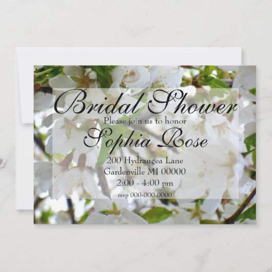 白い花 招待状 (正面)