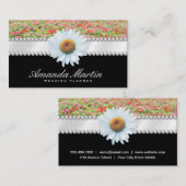 白い花 | 真珠とリボン 名刺 (正面/裏面)