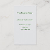 白い花、緑の離れ花、水色 名刺 (裏面)