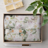 白い花(緑葉) 薄葉紙 (ギフト)