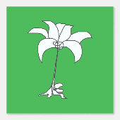 白い花 緑 壁紙 (正面)