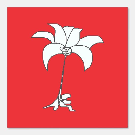 白い花 赤い 壁紙 (正面)