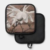 白い花 鍋敷き (正面/裏面)