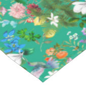 白い花、鳥、ハチ、レモン、蝶、 テーブルクロス (アングル)