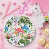 白い花，鳥，フラミンゴ，ミツバチ， ペーパープレート (パーティー)