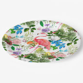 白い花，鳥，フラミンゴ，ミツバチ， ペーパープレート (アングル)