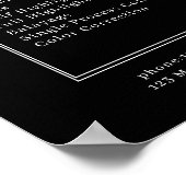 白い花 – 黒サロン価格表ポスター ポスター (角)