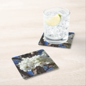 白い花II春開花木 スクエアペーパーコースター (インサイチュ)