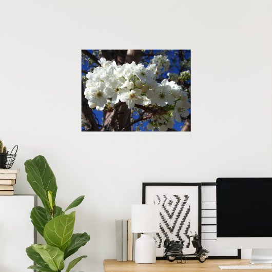 白い花II春開花木 ポスター (ホームオフィス)