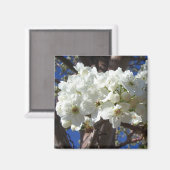 白い花II春開花木 マグネット (正面/裏面)