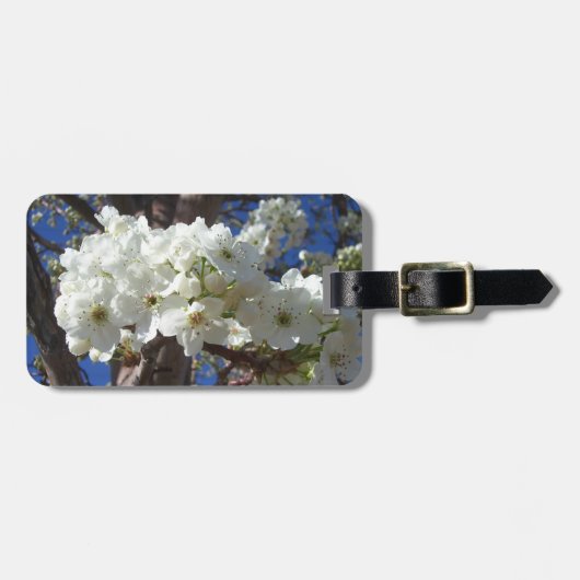 白い花II春開花木 ラゲッジタグ (正面横)