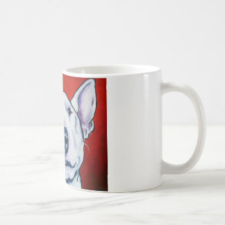 白い英国のブルテリア コーヒーマグカップ