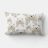 白い英国のブルドッグ。 犬パターン ランバークッション (裏面)