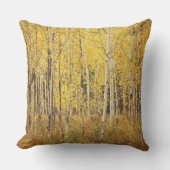 、白い茶色の金ゴールド黄色い樺の木の枕- クッション (正面)
