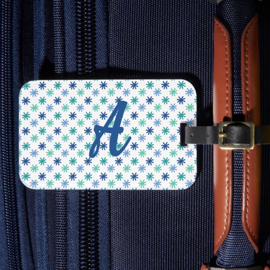 白い荷物タグの上のクールなアスタリスクの海の色 ラゲッジタグ (正面インサイチュ4)