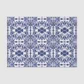 白い華美歴史のタイルの青伝統的色 薄葉紙 (正面)