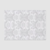 白い華美渦巻きカスタム型の薄い灰色の背景 薄葉紙 (正面)