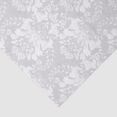 白い華美渦巻きカスタム型の薄い灰色の背景 薄葉紙 (詳細)