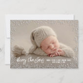 白い葉のクリ縁どススマス写真 シーズンカード (正面)