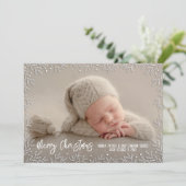 白い葉のクリ縁どススマス写真 シーズンカード (スタンド正面)