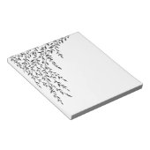 白い葉の枝に黒い枝垂れ柳 ノートパッド (アングル)