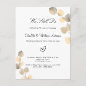 白い葉の黄金ユーカリの再生を誓う インビテーションポストカード (正面)