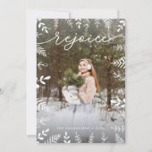 白い葉 |ホリデーフォトカード シーズンカード (正面)