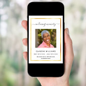 白い葬儀のお祝いと人生の写真プログラム 招待状