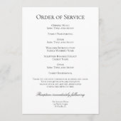 白い葬儀記念サービスでピンクの蘭 プログラム (裏面)