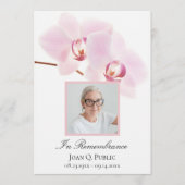 白い葬儀記念サービスでピンクの蘭 プログラム (正面)