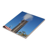 白い蒸気のプルームと古い蒸気のホイッスル タイル (側面)