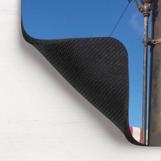 白い蒸気のプルームと古い蒸気のホイッスル マウスパッド (コーナー)