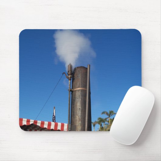 白い蒸気のプルームと古い蒸気のホイッスル マウスパッド (マウス)