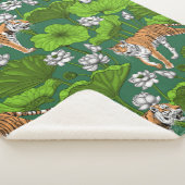 白い蓮の池の虎 シェルパブランケット (3/4)