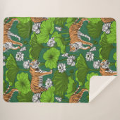 白い蓮の池の虎 シェルパブランケット (正面(横))