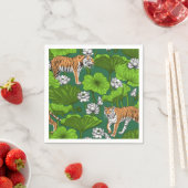 白い蓮の池の虎 スタンダードカクテルナプキン (インサイチュ)